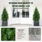 2 Pieces Artificial Cedar Topiary Trees Tall Faux Evergreen Plants in Pots for Indoor Outdoor